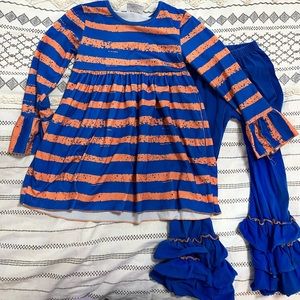 Stripped ruffle outfit